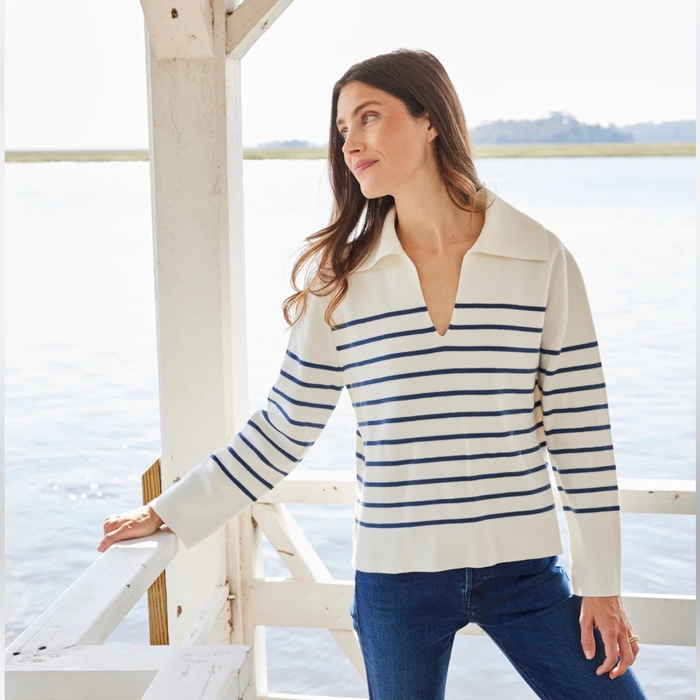 LAKE Lydia Cotton Stripe Sweater